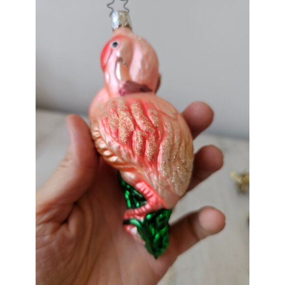 Inge glas glass flamingo bird ornament Germany Xmas‎ tree zoo - Picture 4 of 8